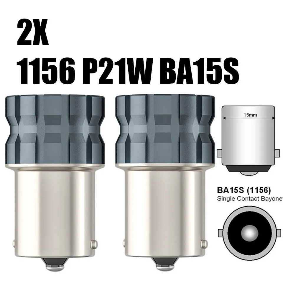 

2X 1156 светодиодный P21W 5W W21W 1157 7440 Ba15s Bay15D T20 литой под давлением алюминиевый автомобильный светильник, автомобильный фонарь заднего хода, лампа DRL, белый, 12 В/24 В