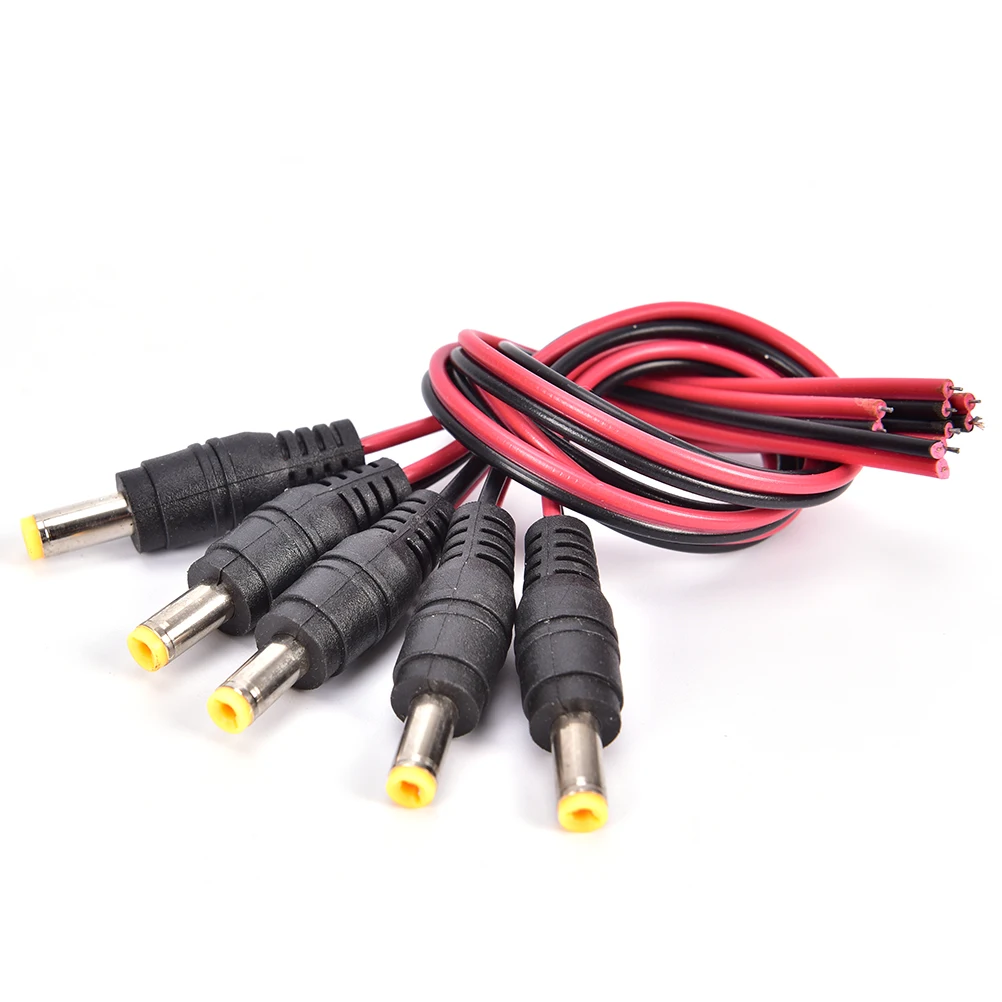 

5Pcs/lot 12V Female/ Male DC Power Socket Jack Plug Connector Cable Drop Ship 5.5x2.1mm