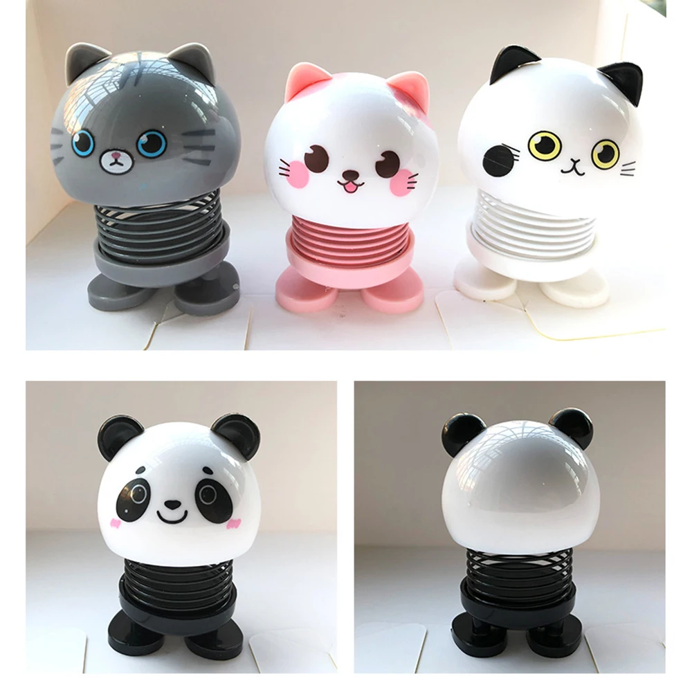 2019 Car shaking head ornaments inside jewelry smiley face doll panda cat cute car decoration | Автомобили и мотоциклы