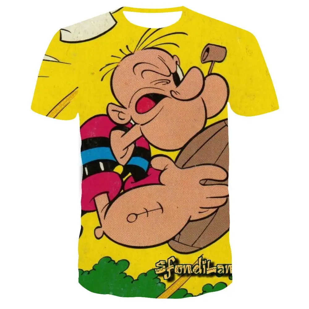 2019 Модные мужские топы футболки новейшие модные с принтом Popeye повседневные