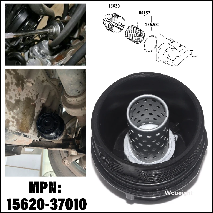 

Масляный фильтр Wooeight, Крышка корпуса в сборе 15620-37010, подходит для Toyota Corolla Prius Matrix, подходит для Lexus CT200h