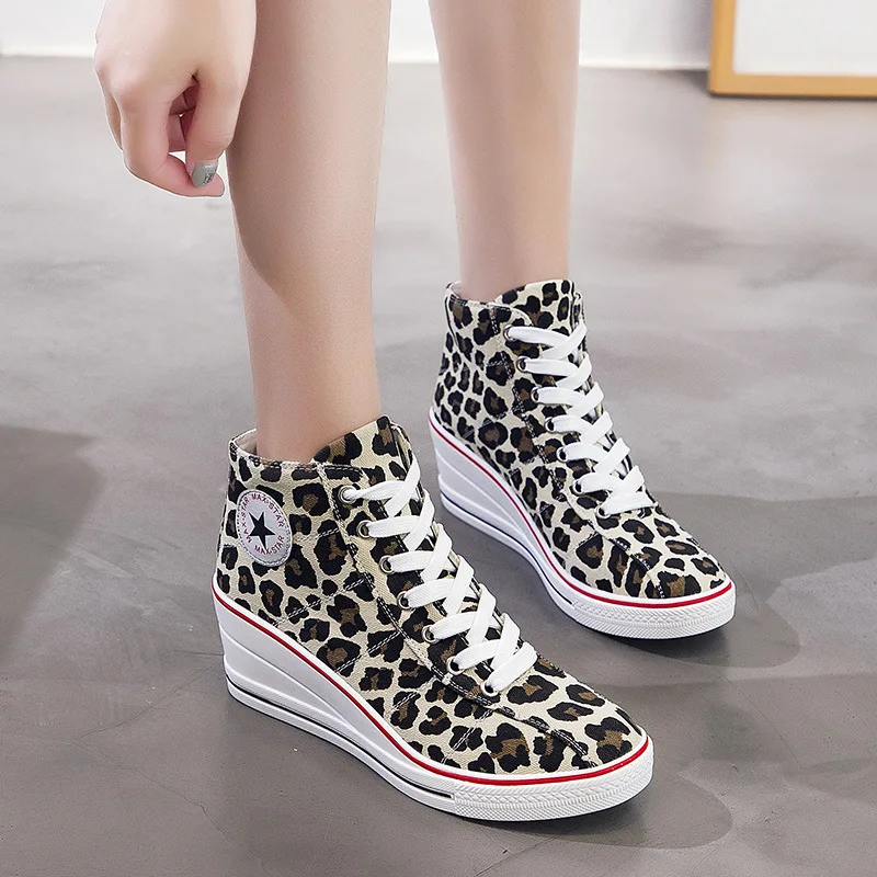 

Star Women Shoes Platform 2019 Hidden Wedge Boots Shoes For Women High Heel Top Canvas Shoes Casual Shoes Ladies All Size 35-43