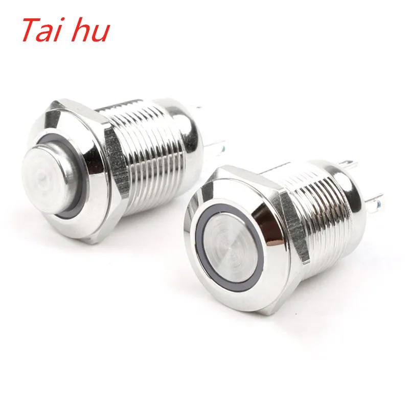 

12mm metal button switch LED self-reset start switch with light small switch 5V12V24V220V