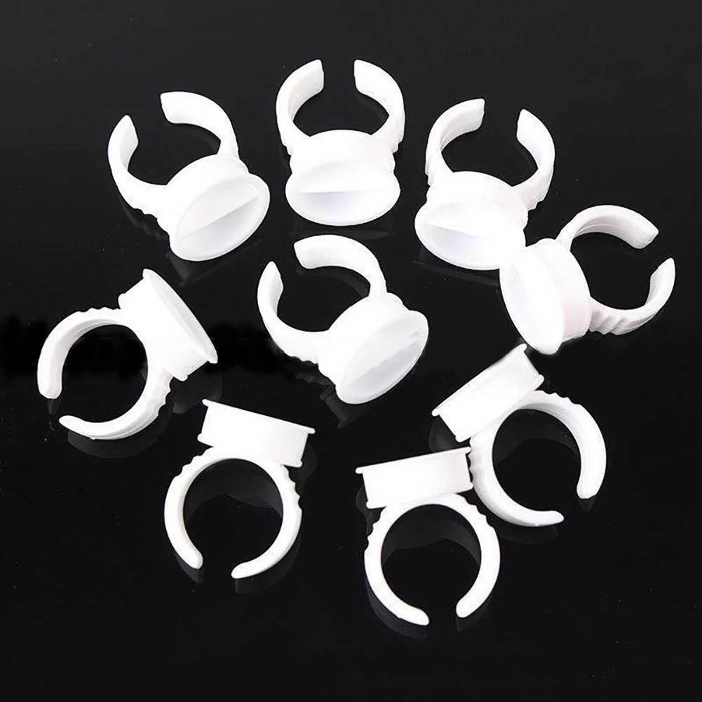 

50Pcs Pigment Glue Rings Ink Holder for Eyebrow Permanent Makeup tattoo ink caps cup Holder Supplies