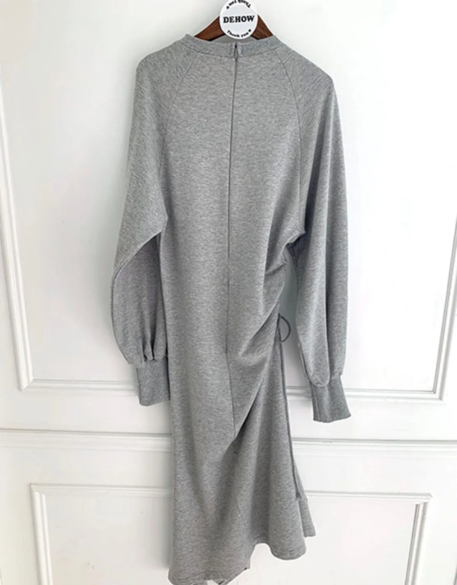 RUGOD Новое Осеннее длинное платье ropa mujer с круглым вырезом, в полоску, на шнуровке, тонкое асимметричное платье, модное женское Повседневное платье в Корейском стиле
