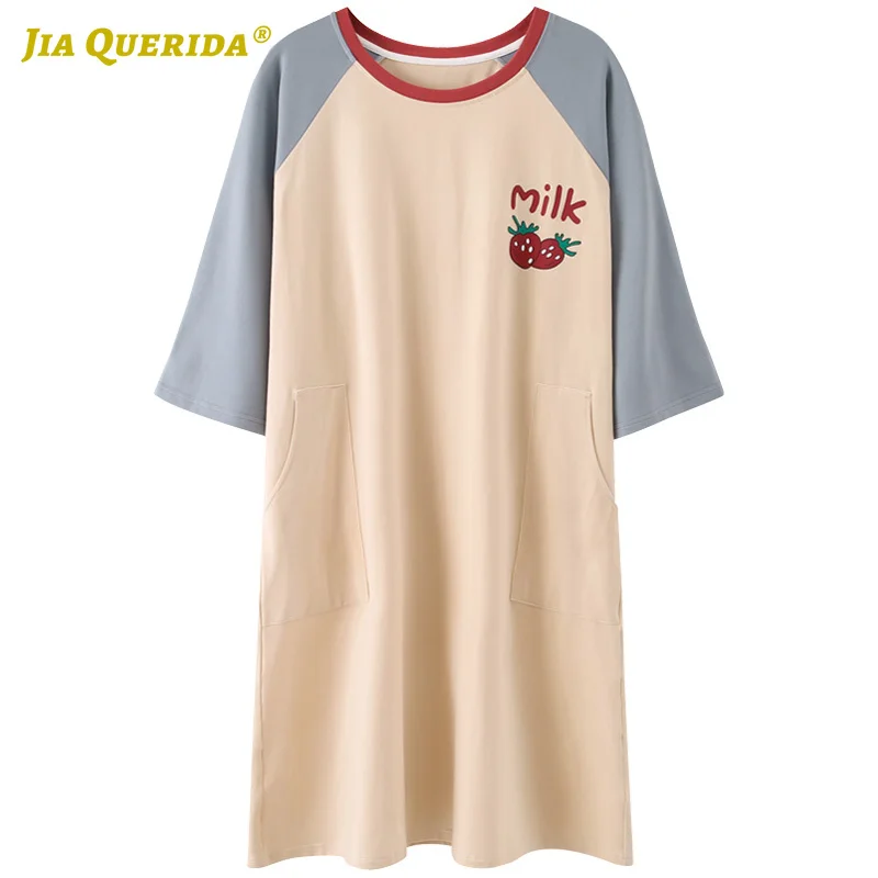 Длинная рубашка женская одежда для сна домашнее платье летнее Ночное с коротким