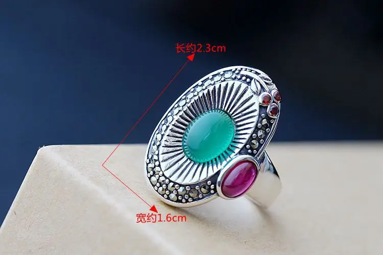 Женское серебряное кольцо с черизопразом в стиле ретро из 100% серебра натуральным