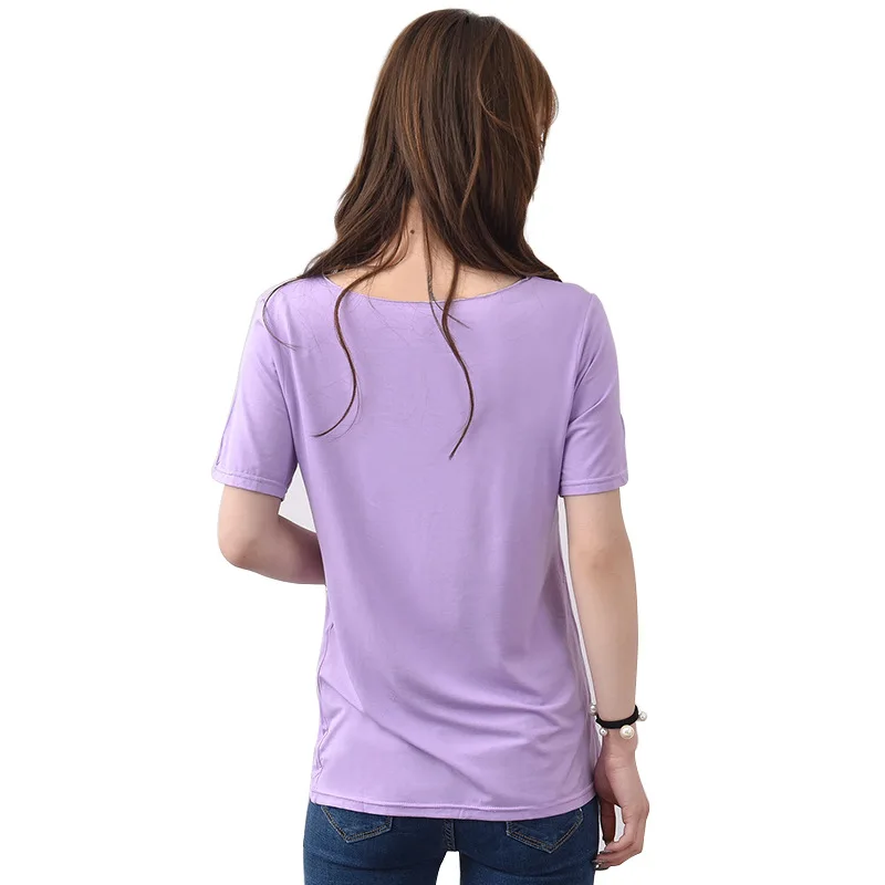 Летняя тонкая женская футболка с коротким рукавом и круглым вырезом большие
