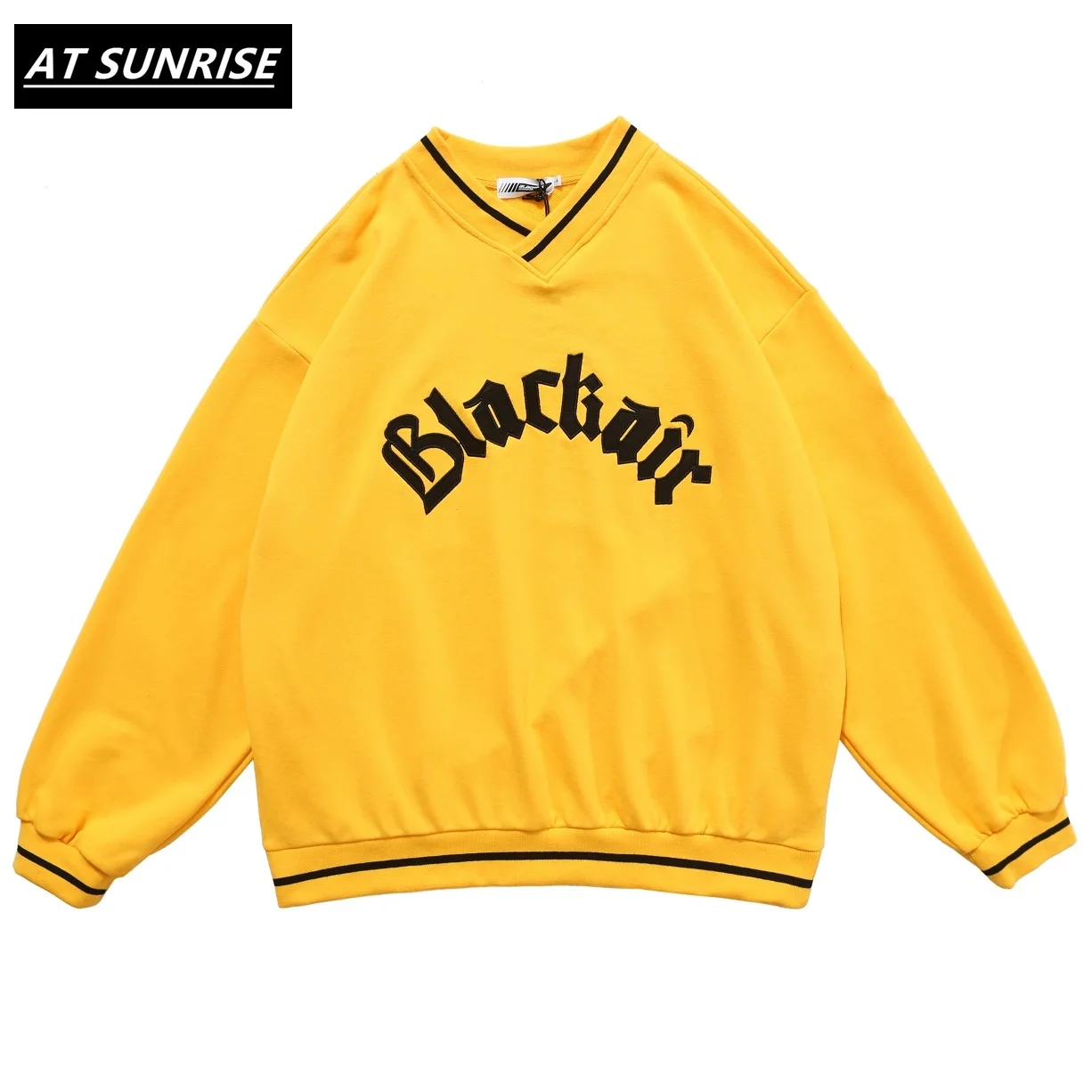 Хип хоп Вышивка толстовки с капюшоном и v образным вырезом мужские повседневные