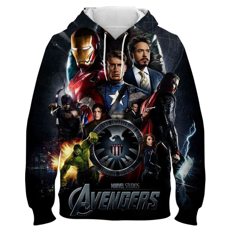 Толстовка с капюшоном для мужчин и женщин свитшот 3D принтом супергероев Marvel