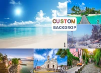 levoo nature scenery beach town church snow photography background photo studio backdrop props party home decoration banner