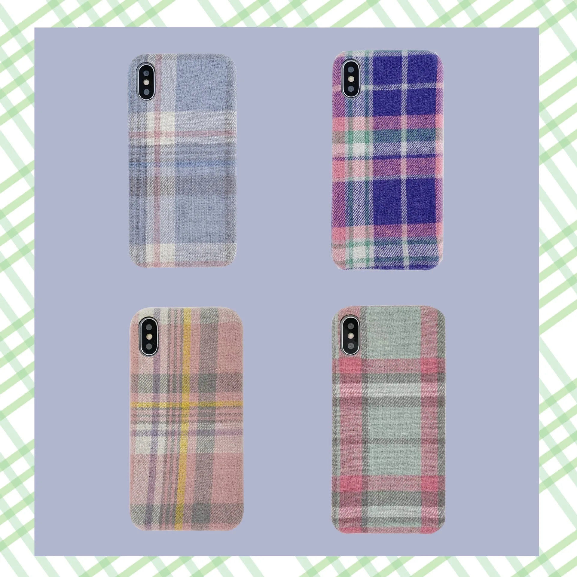 Для iPhone 11 Pro Max 11Pro 7 8 Plus X XR XS Чехлы в клетку из мягкой ткани зимняя теплая мягкая