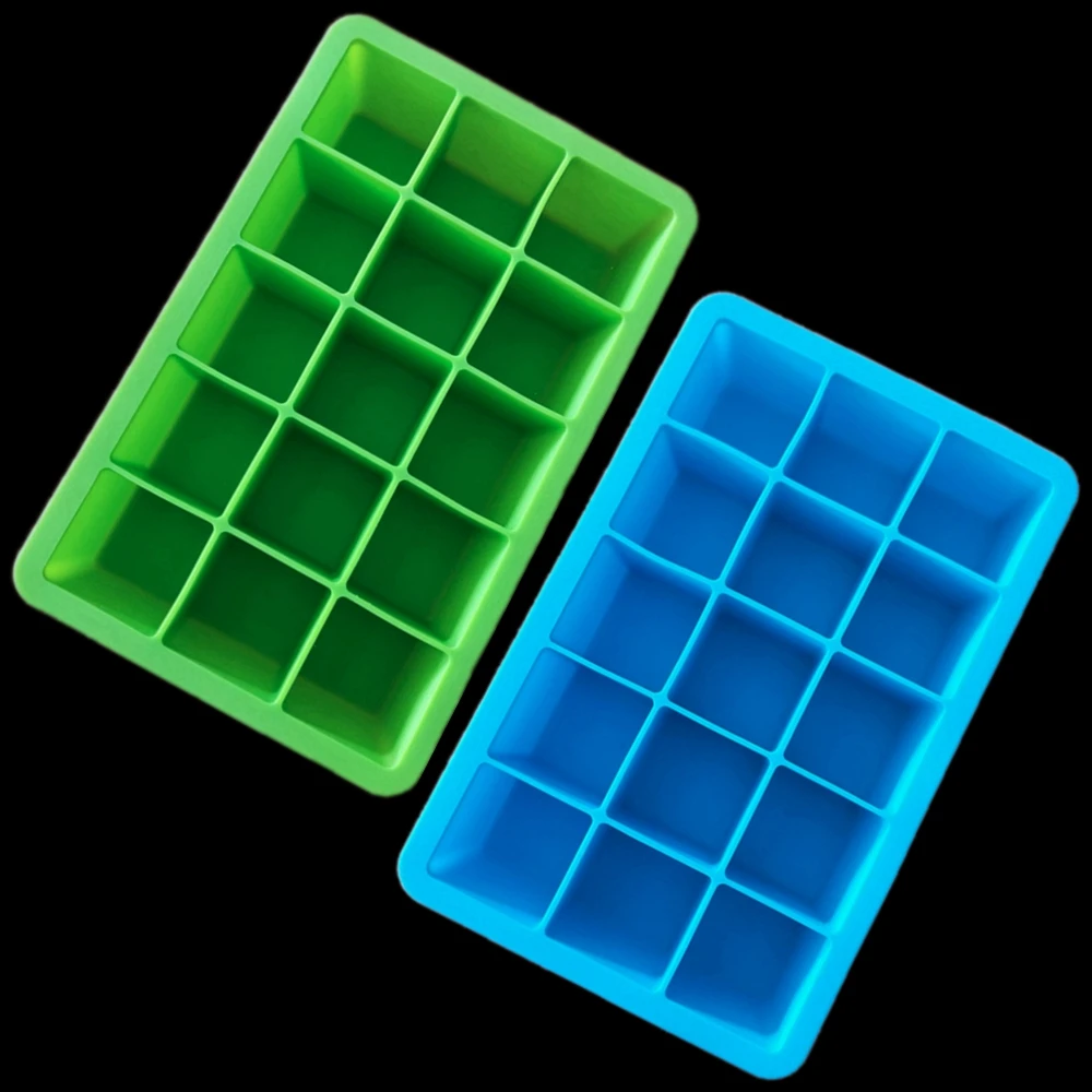Силиконовые лотки для льда с крышкой легко снимаются и гибкие 15 полостей