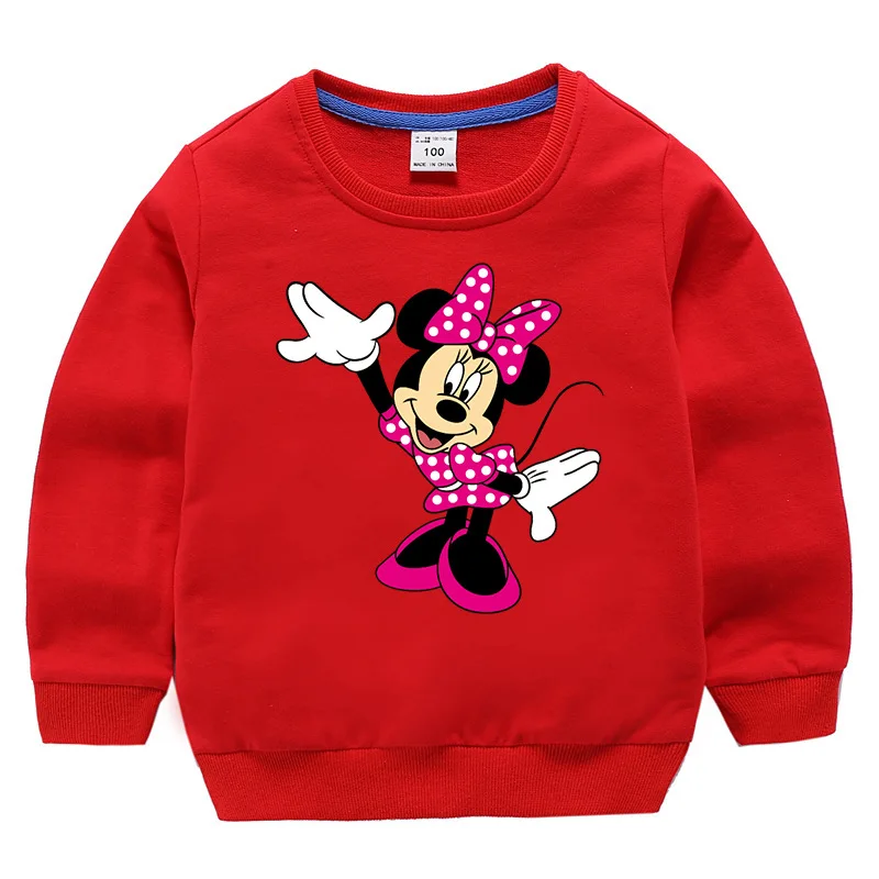 Minnie 7 Детский свитер с 2 узорами осенне-зимняя хлопковая одежда Минни для маленьких девочек Спортивная футболка с длинными рукавами с изображением Эльзы футболка - Цвет: Minnie 7