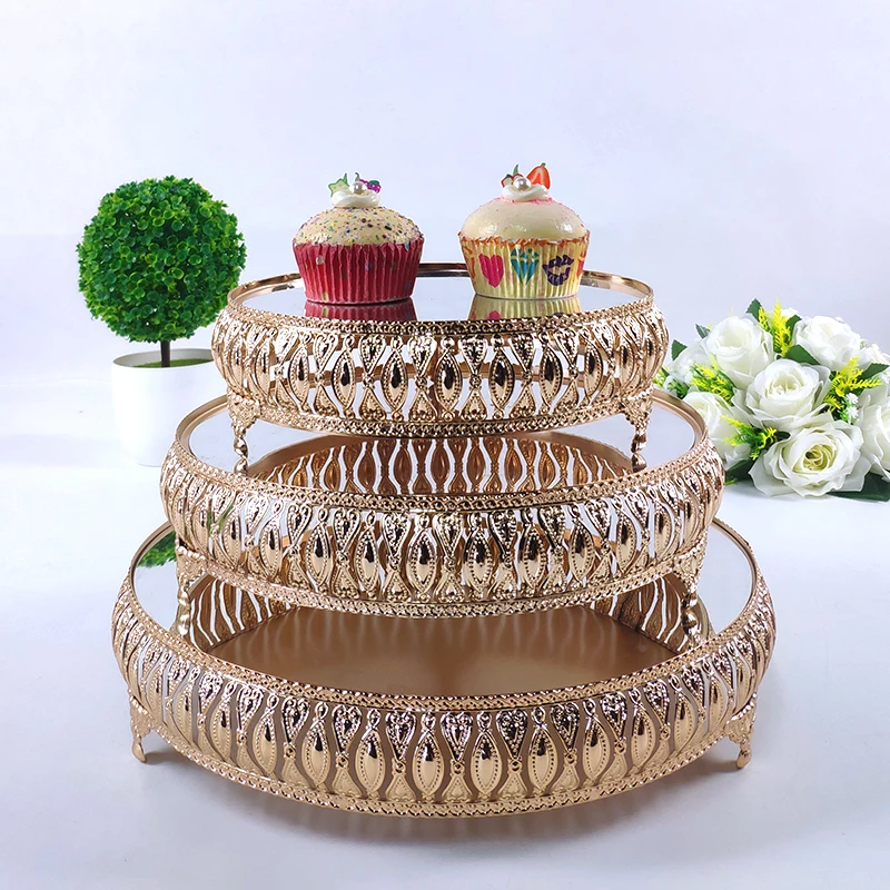 Metal wedding cake stand decoration party mirror tray metal dessert cupcake | Дом и сад