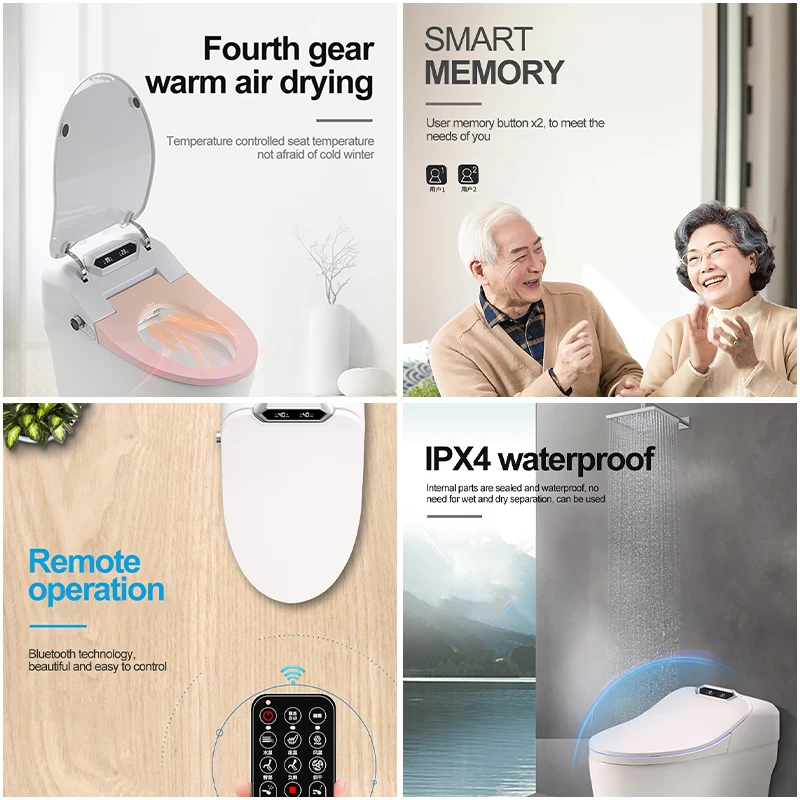 FOHEEL Интеллектуальный унитаз цельный туалет удлиненный с дистанционным