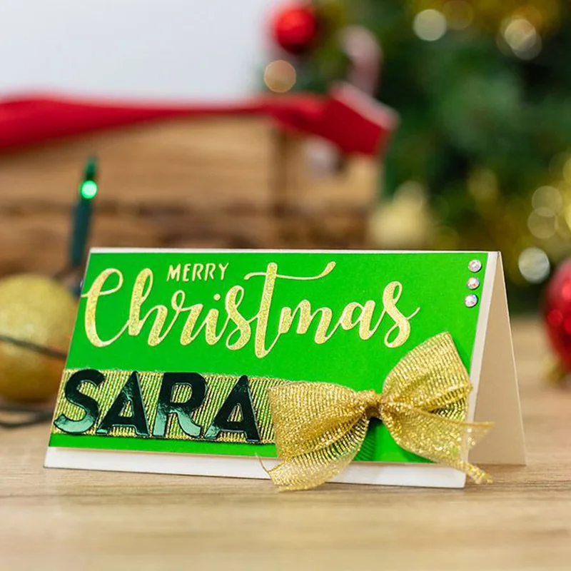 Горячая Рождественская фольга с надписью металлические высечки для