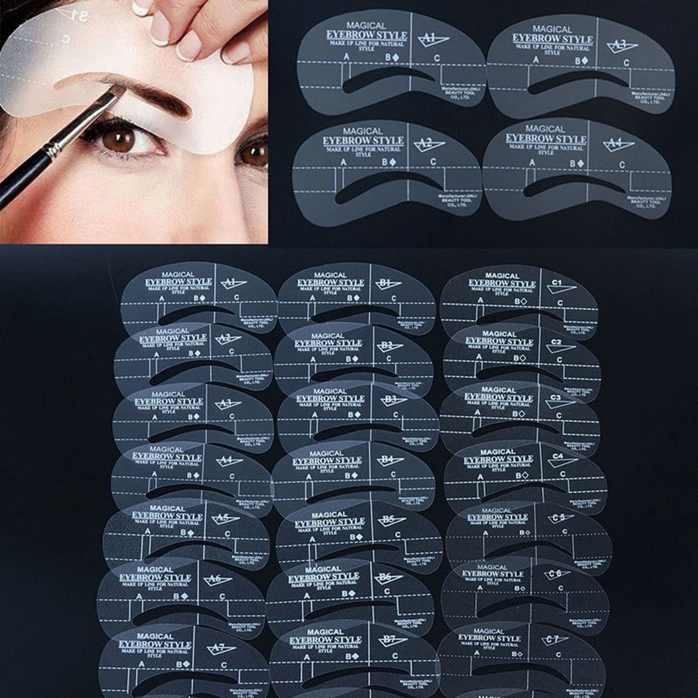 4/24 стилей бровей практичная форма DIY Трафарет Шаблон набор красоты трафарет