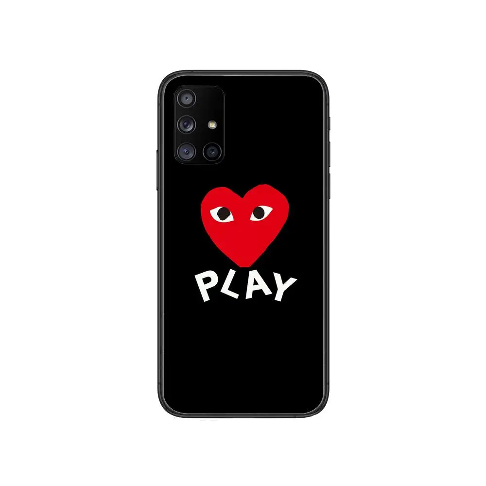 

PLAY Comme design Garcons Heart Phone Case Hull For Samsung Galaxy A 50 51 20 71 70 40 30 10 80 E 5G S Black Shell Art Cell Cov