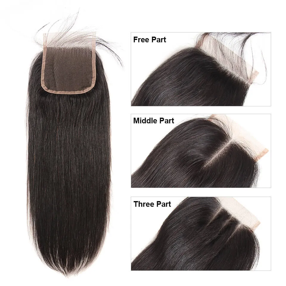 

Natural Hairline 8-22 Inches Hand Tied Remy Human Hair 4x4 Closure Hair