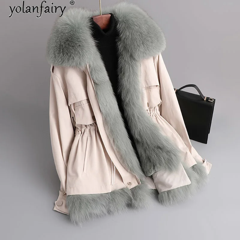 

Real Rex Rabbit Fur Coat Short Parkas Woman Warm Winter Clothes Women Fox Fur Collar 2020 Mulheres Casacos 201903 Pph1558