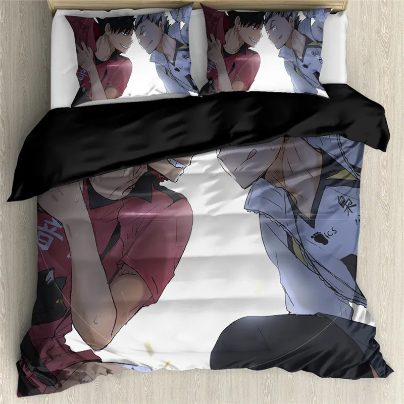 HUGSIDEA Мультфильм Аниме Haikyuu 3D Печатный Комплект постельного белья пододеяльники с