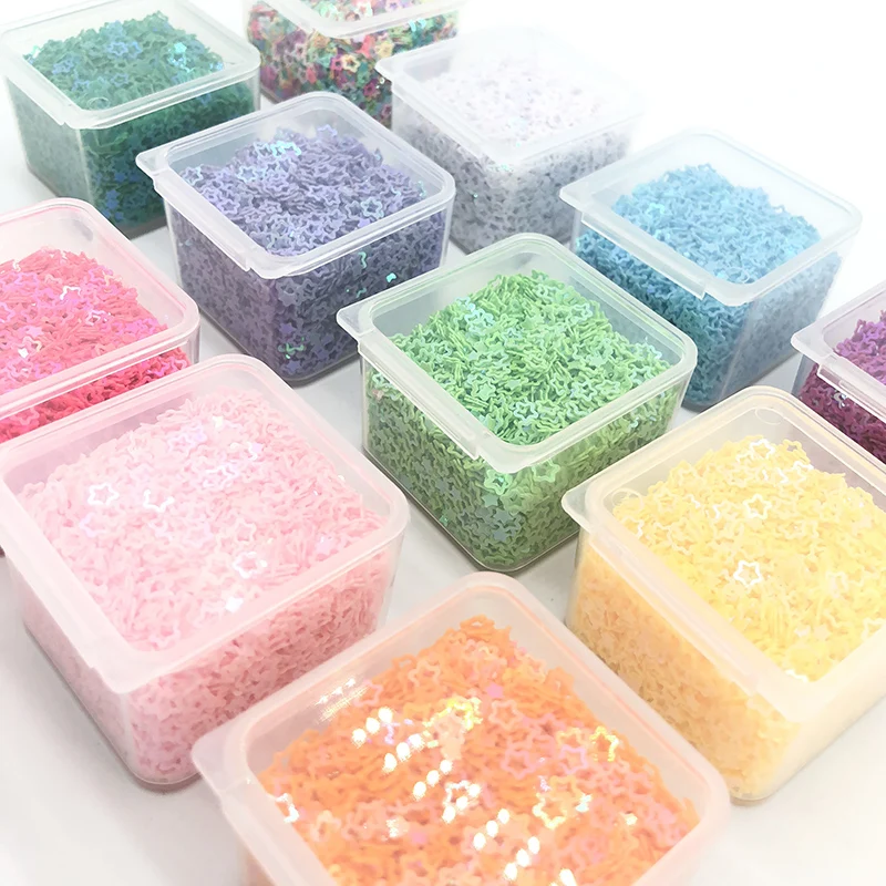 Пайетки россыпью 12 г/коркорт. Полые звездочки форма Сделай Сам ПВХ плоский дизайн