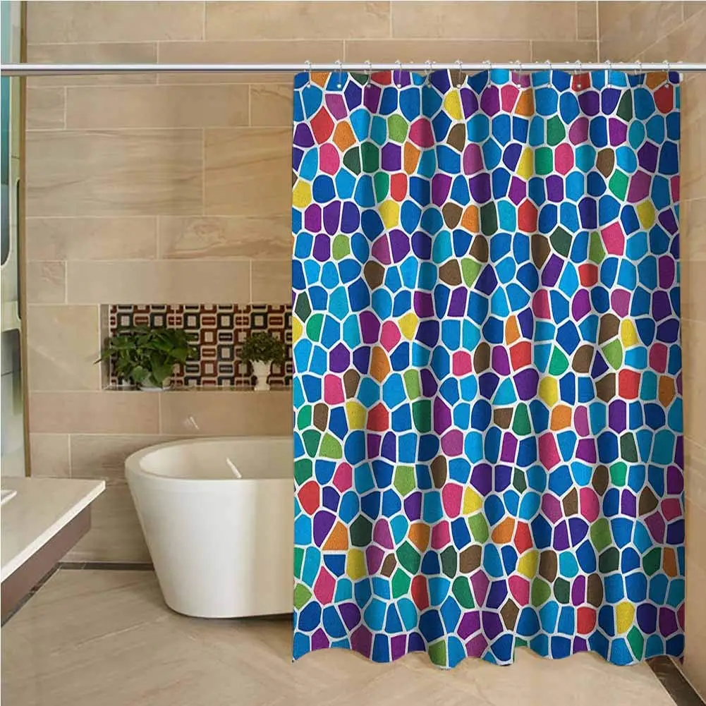 Современная занавеска для душа с 3D принтом яркая Радужная Цветная Мозаика дизайн