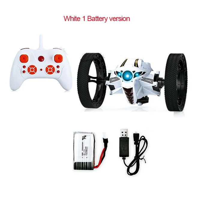 803-White1B 2,4G дистанционное управление Управление игрушки RC автомобиль отказов Jumping автомобиль с гибкими колесами вращение светодиодный ночной Светильник RC автомобиль игрушечный робот подарок для мальчика Дети SJ88 - Цвет: 803-White1B