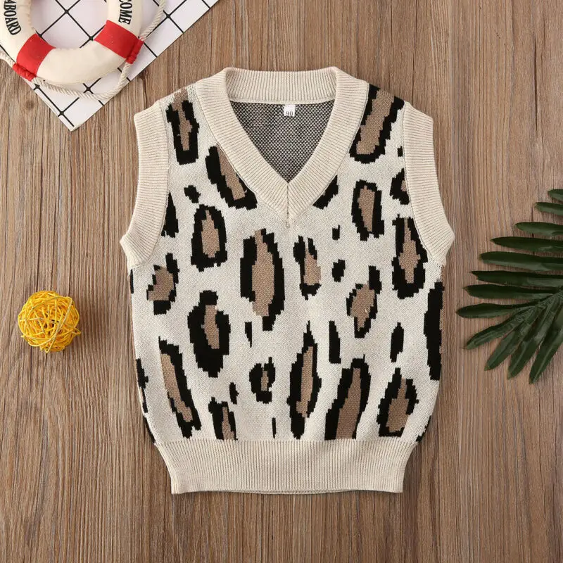 2019 Baby Spring Autumn Clothing Toddler Kid Boy Leopard Vest +Longsleeve Bow Tie Shirts +Overeall Pants Gentlemen Set 2-5T | Детская