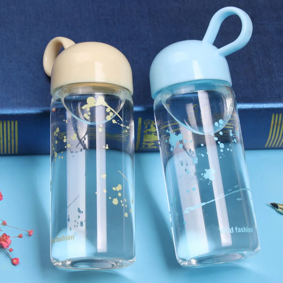 Корейская стеклянная бутылка для воды прозрачная Милая мини-бутылка студенток
