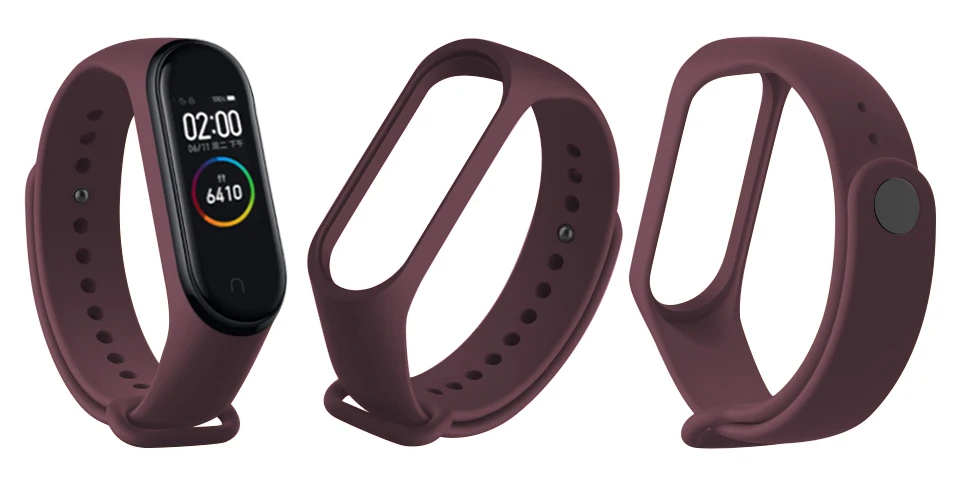 Для Xiaomi mi Band 4 3 ремешок розовый винный красный цвет ТПУ силиконовый браслет для Xio mi band 4 3 Band 4 band 3 браслет(не