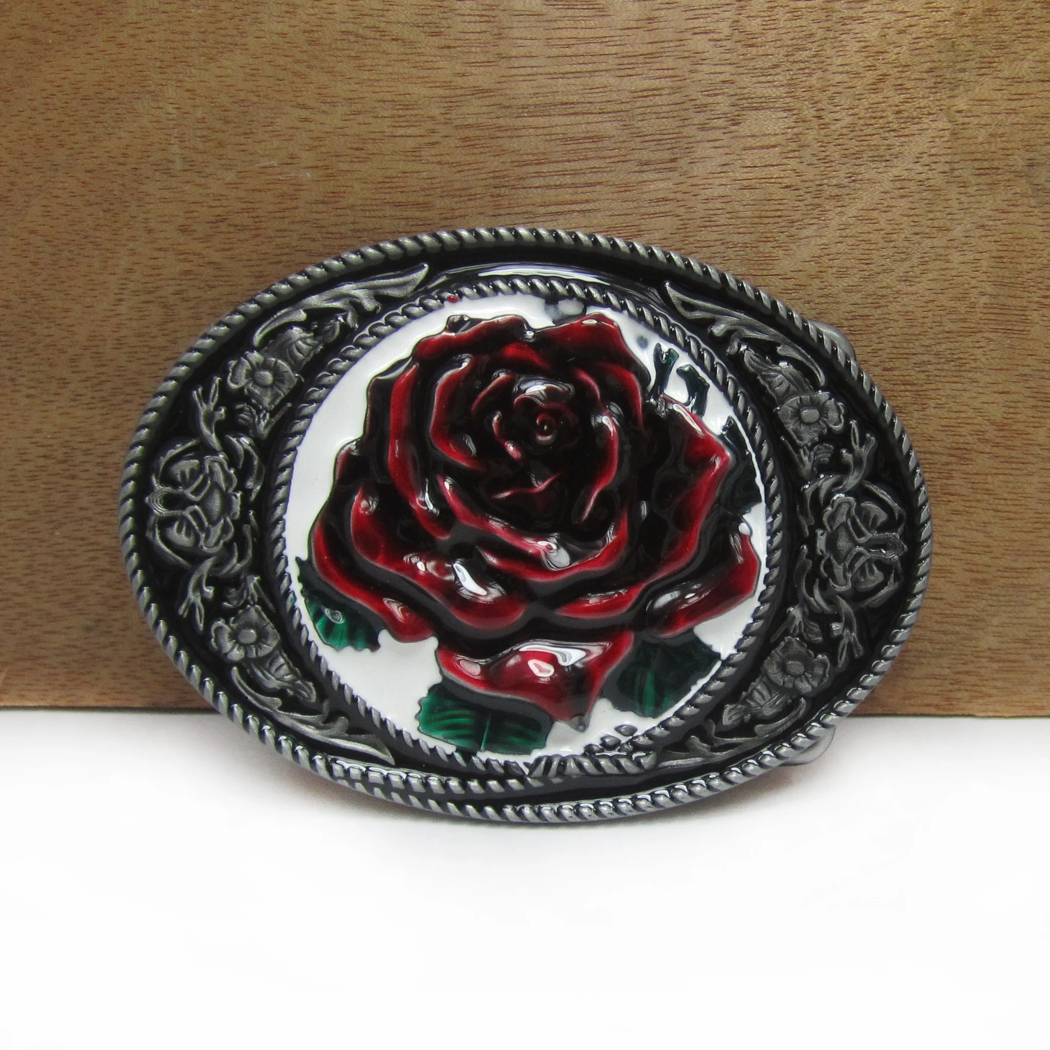 BuckleClub Ретро Цветные эмалированные розы цветок Джинсы подарок ремень пряжка