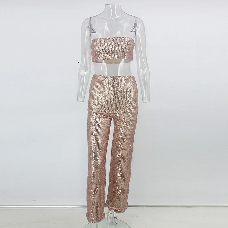 Slaygirl летний сексуальный комплект из 2 предметов с блестками, Женский Элегантный Топ без бретелек и шорты, однотонный комплект из двух предметов, новая модная одежда