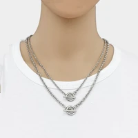 fashion retro hip hop cross chain necklace men and women all match titanium steel collar decoration hot sale