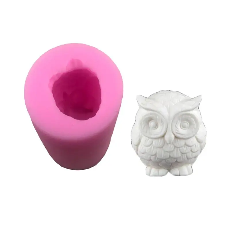 

3D Cute Owl Animal Shape Silicone Fondant Mold Cake Soap DIY Handmade Chocolate Biscuit Candle Mould Decorating Baking Tool