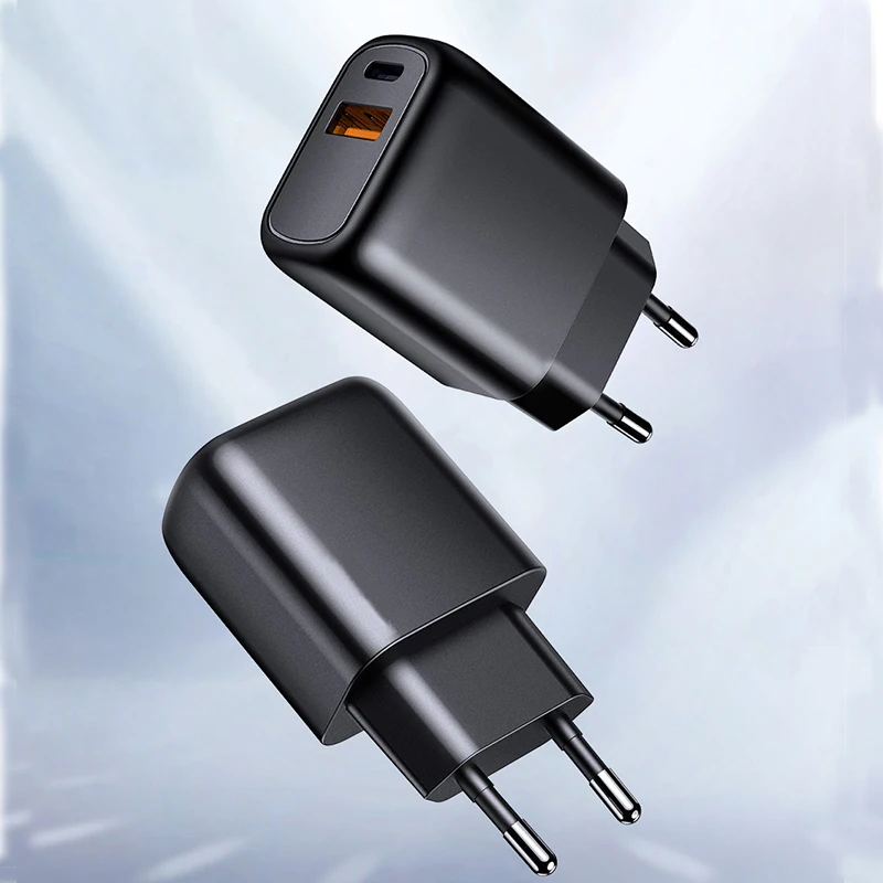 

Quick Charge 3.0 With USB C PD Charger 20W Dual Port Fast Charging for Phone 12 X Xs 8 Xiao-mi Hua-Wei USB Wall Charger