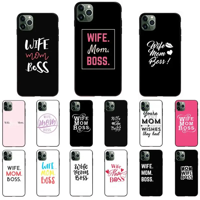 

TOPLBPCS Wife Mom Boss Phone Case Cover for iphone 13 11 8 7 6 6S Plus 7 plus 8 plus X XS MAX 5 5S XR 12 11 Pro max se 2020 Case