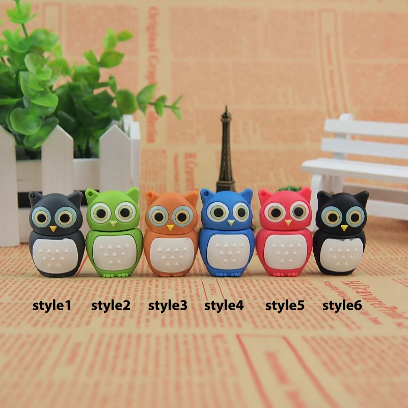 USB флеш накопитель Mini Owl цветной 2 0 реальная емкость 4 ГБ 8 16 32 64 флешка подарки