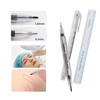 newcome 1pc eyelash extension eyebrow skin marker pen with ruler fixed point marker pen skin positioning marker makeup tool