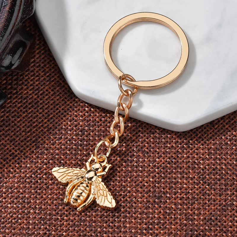 Новинка брелок в форме насекомого Милая пчела Сердце ладонь эмаль сверкающий
