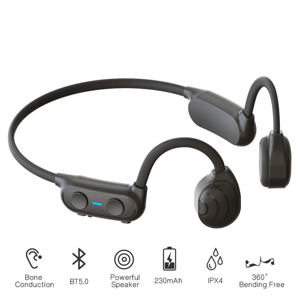 

Беспроводные наушники Bluetooth, спортивные наушники костной проводимости, гарнитура IP56, стерео, Hands-free с микрофоном для бега