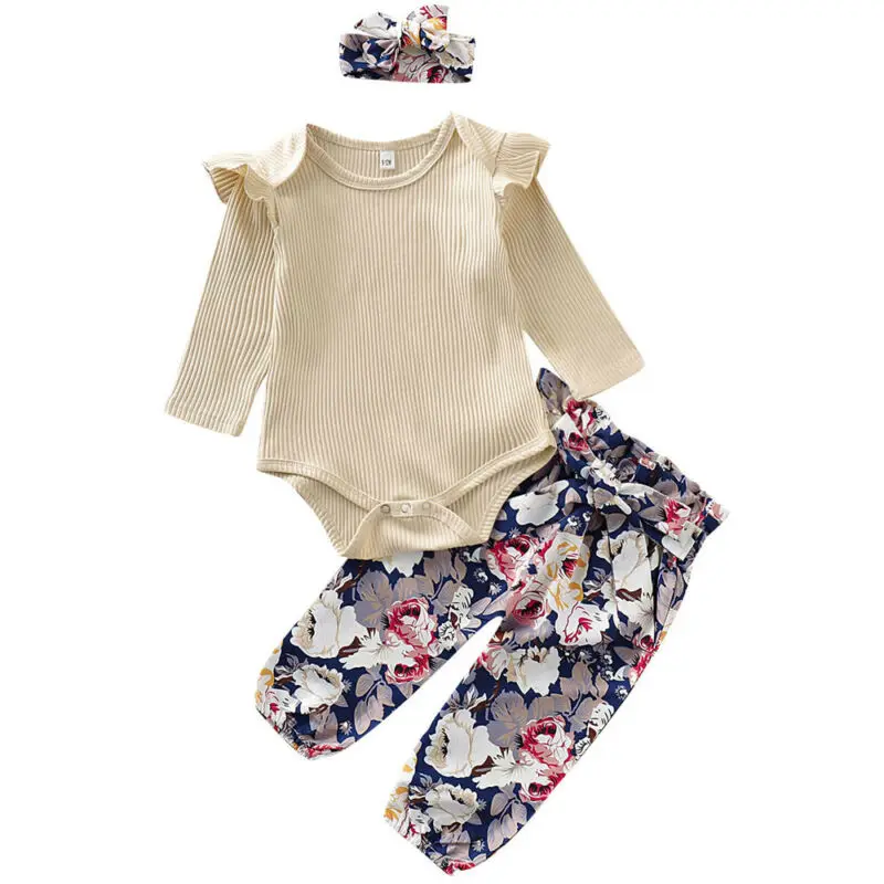 Newborn Baby Girls Cotton Long Sleeve Romper Printing Pants Outfit Clothes AU | Детская одежда и обувь