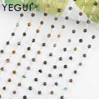yegui c263diy chain18k gold platedcopper metalrhodium platednatural stonecharmdiy bracelet necklacejewelry making1mlot