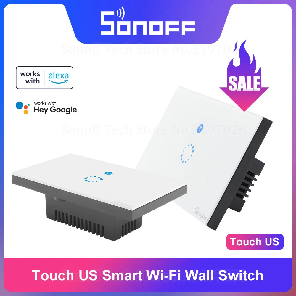 Настенный сенсорный переключатель ITEAD SONOFF Wi-Fi 1 канал беспроводной пульт
