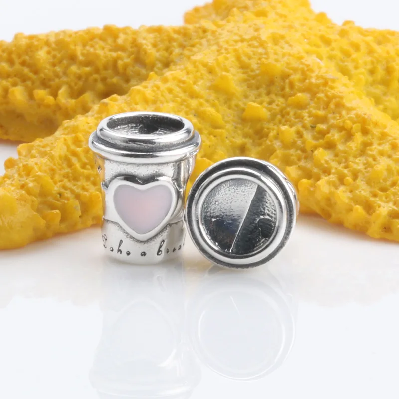 Новые оригинальные серебряные бусины 925 пробы напиток чтобы пойти очарование