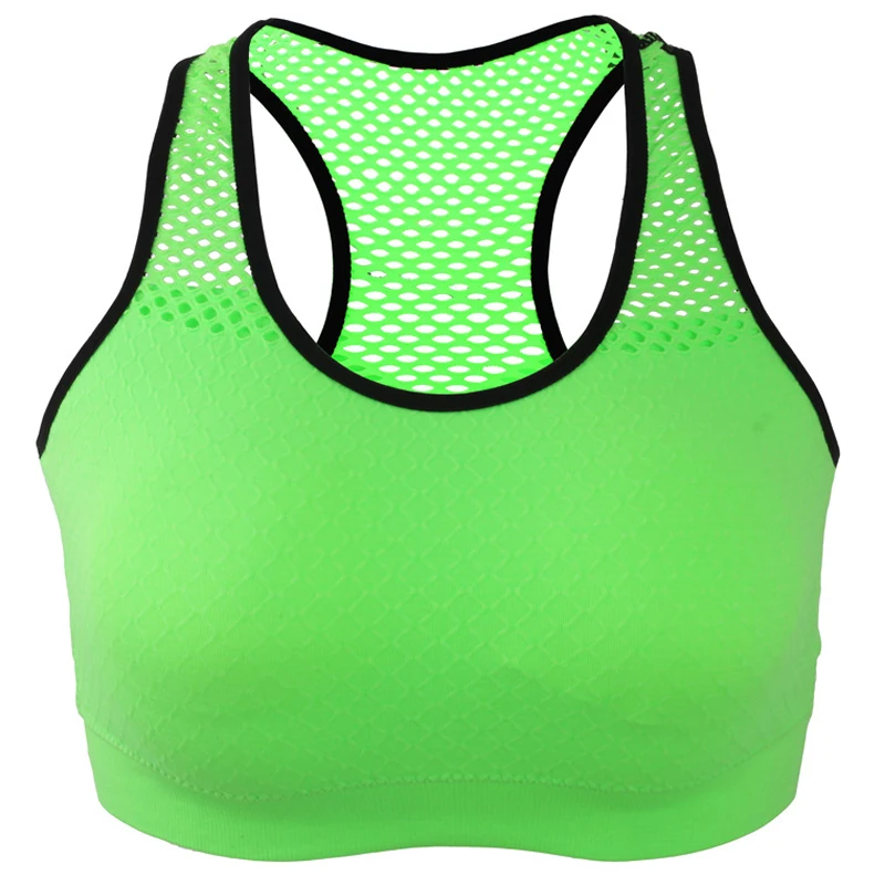 

One-piece Non-steel Mesh Sports Underwear Breathable Push Up Bra for Women Solid Seamless Fitness Sport Bras