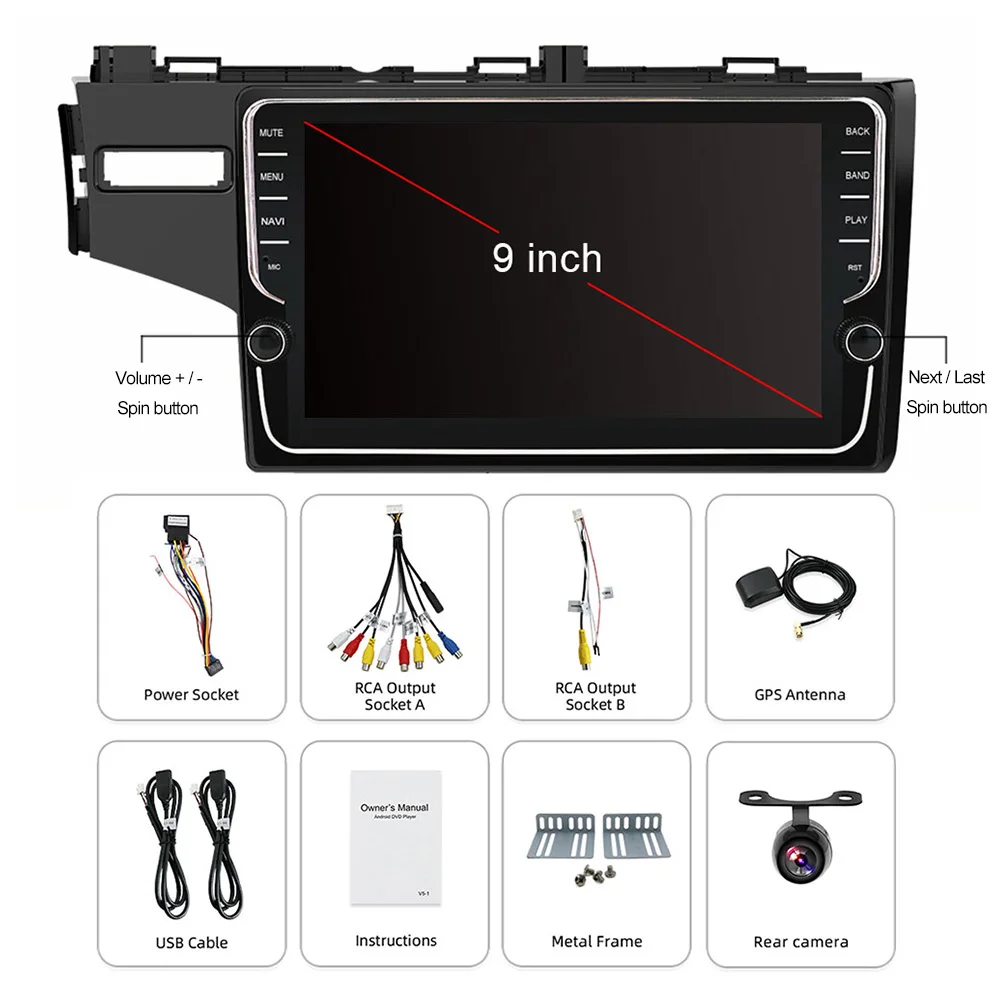 Eunavi 2 din " Android 9 Автомобильный мультимедийный Авто Радио стерео для HONDA JAZZ FIT правый руль gps 4G+ 64G без dvd bt
