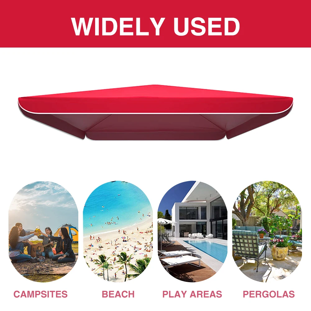 

Umbrella Replacement Canopy Cover Easy Install Keep Cool Sun Shade Outdoor Garden Thickened Anti UV Patio Backyard Oxford Cloth