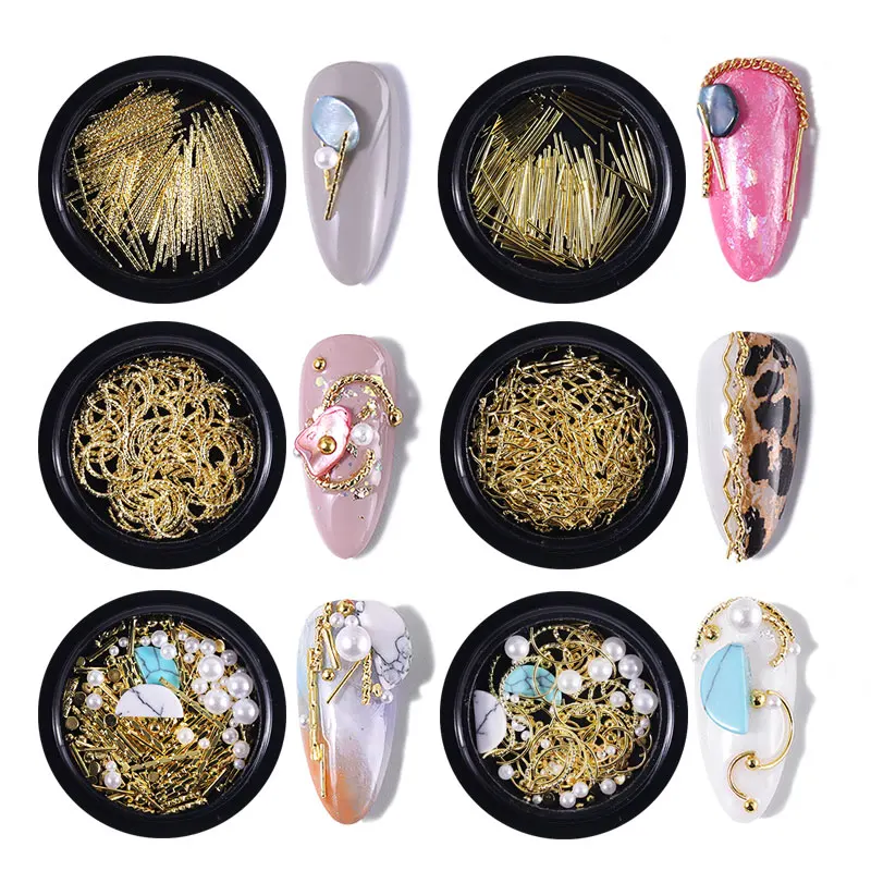 2 коробки металлические панк заклепки 3D украшения для дизайна ногтей смешанный